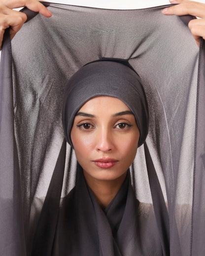 Smoky Lilac— Instant Chiffon Hijab with Built-in Magnets
