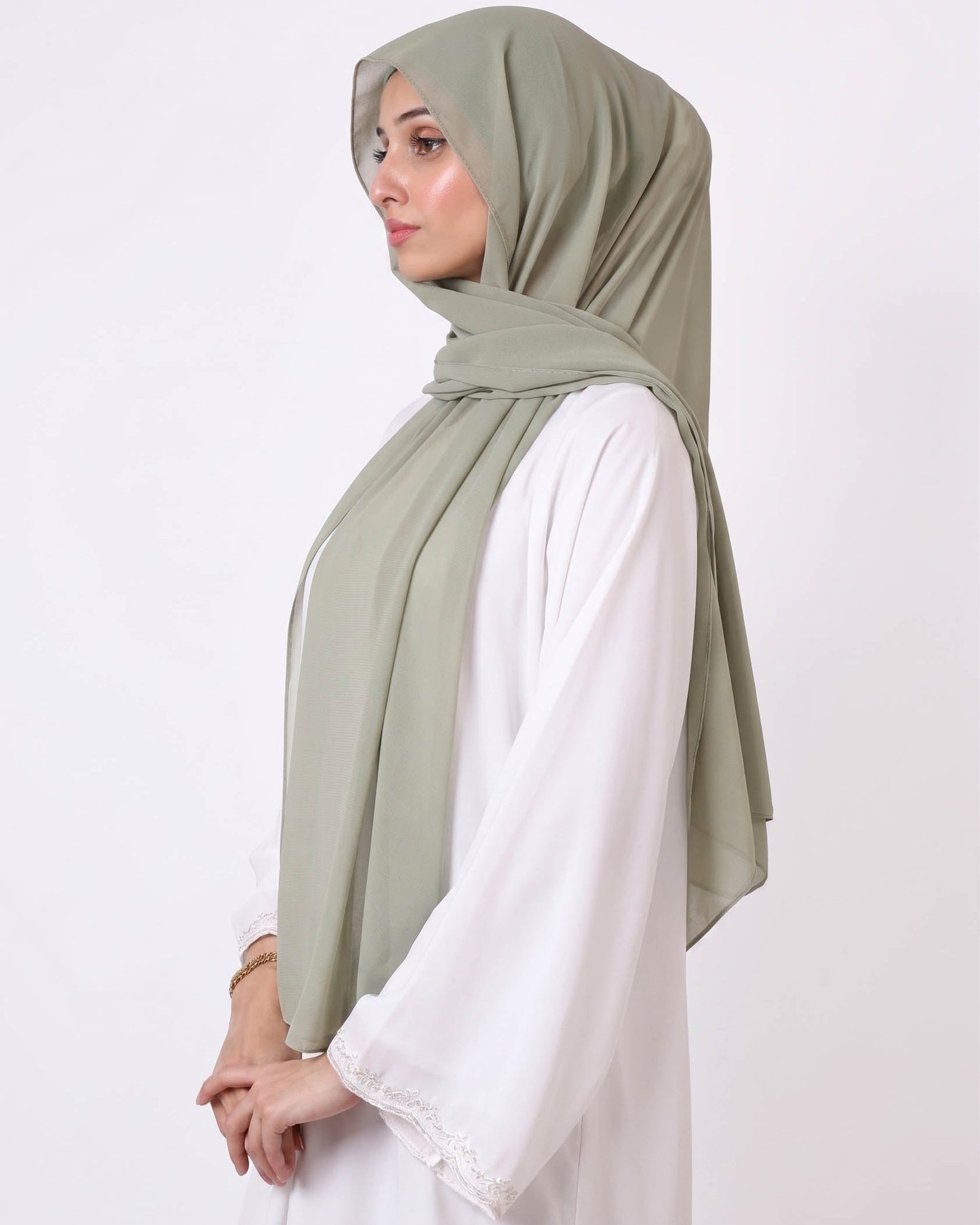 Pistachio  — Instant Chiffon Hijab with Built-in Magnets