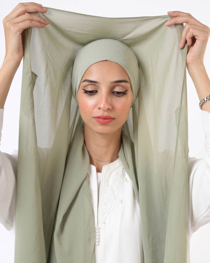 Pistachio  — Instant Chiffon Hijab with Built-in Magnets