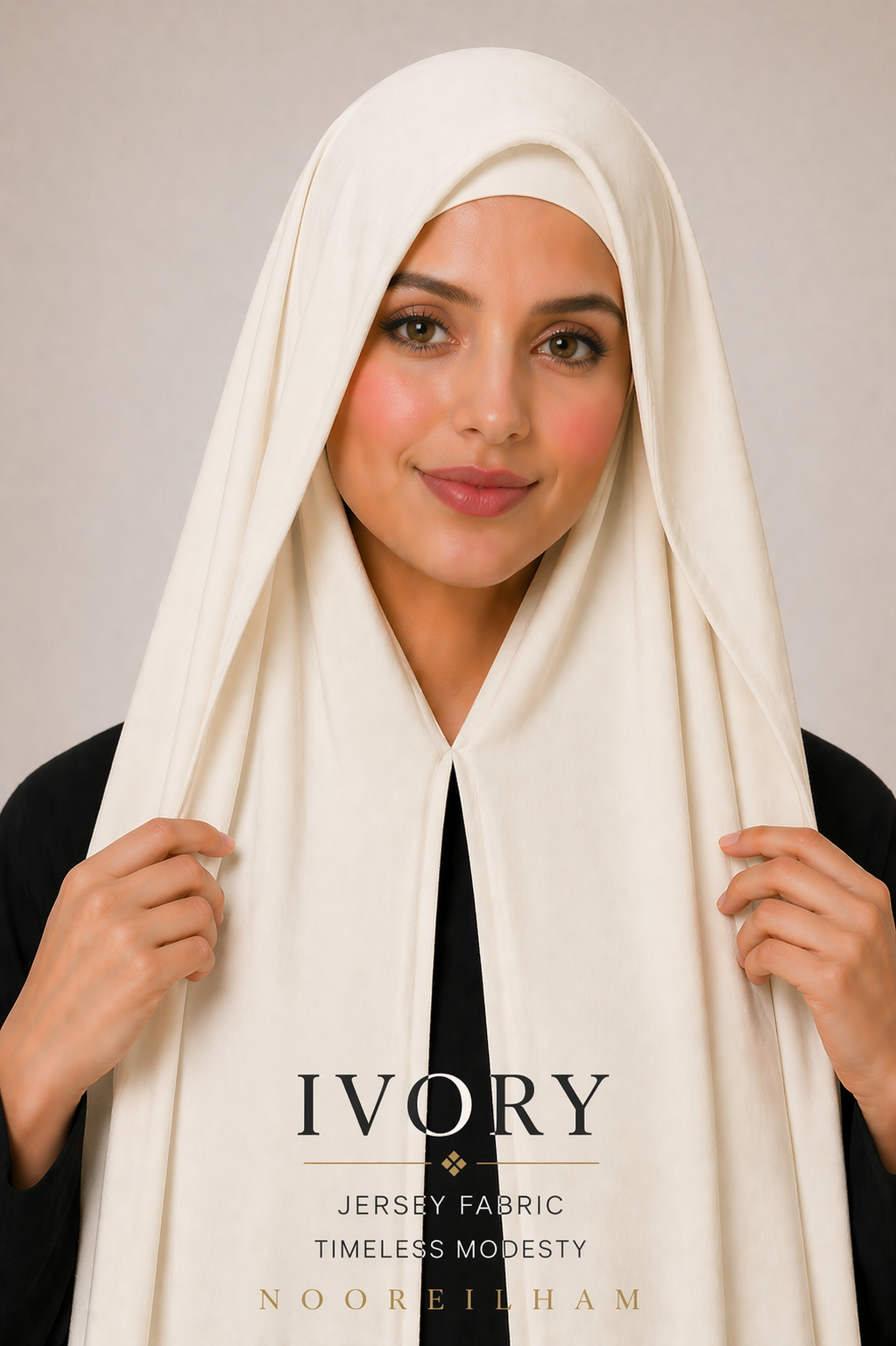 Premium instant Jersey Hijab - Ivory
