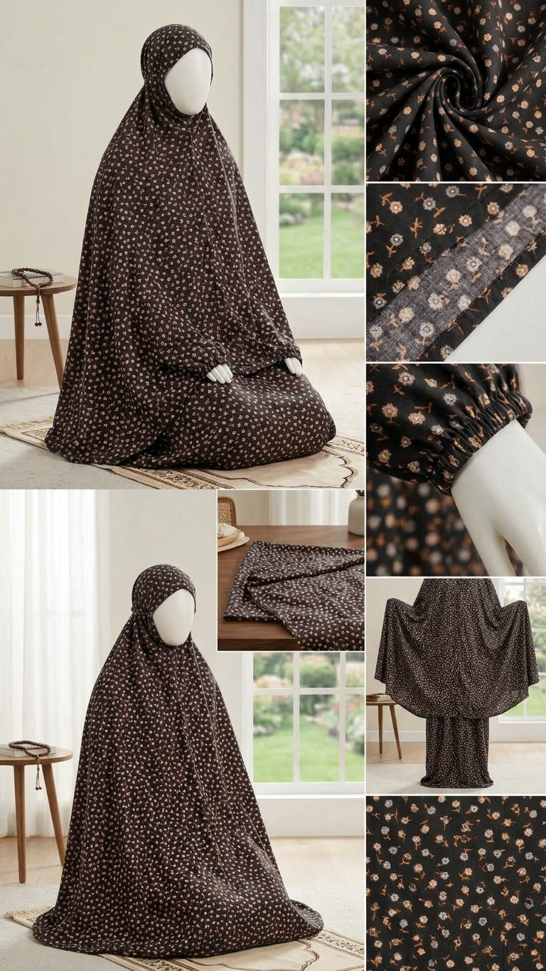 Kids Namaz Chaddar Printed Black