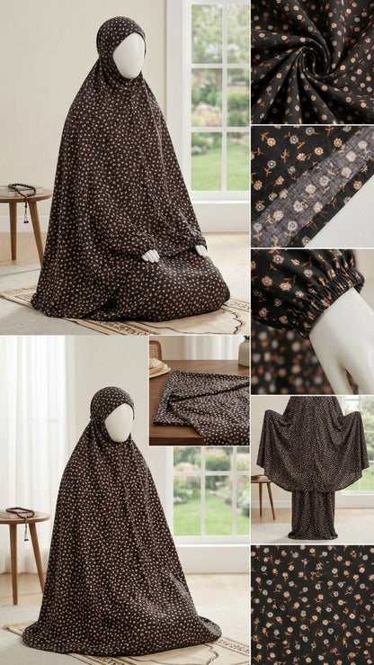 Kids Namaz Chaddar Printed Black