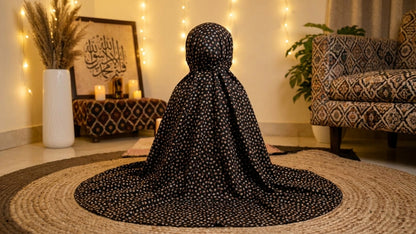 Kids Namaz Chaddar Printed Black
